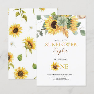 Sonnenblume 1. Geburtstag Einladung