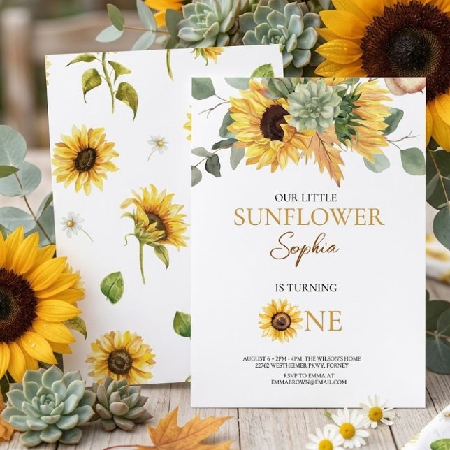 Sonnenblume 1. Geburtstag Einladung (Von Creator hochgeladen)