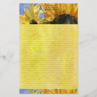 Sonnenblume 1 Wasserfarbe Personalisiert Stationär Briefpapier