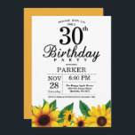 Sonnenblume 30. Geburtstag Einladung<br><div class="desc">Sonnenblume 30. Geburtstag Einladung. Blume mit Blumen und weißem Hintergrund. Vintages Retro. Frauen zum Geburtstag. 12. 13. 15. 16. 18. 20. 21. 30. 40. 50. 60. 70. 80. 90. 100., jedes Alter. Printable Digital. Für weitere Anpassungen klicken Sie bitte auf die Schaltfläche "Anpassen" und verwenden Sie unser Designwerkzeug, um diese...</div>
