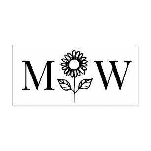 Sonnenblume #3 Couple Wedding 2 Initial Monogram Permastempel