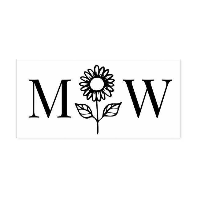 Sonnenblume #3 Couple Wedding 2 Initial Monogram Permastempel (Design)