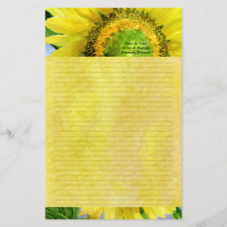 Sonnenblume 3 Wasserfarben Personalisiert Stationä Briefpapier