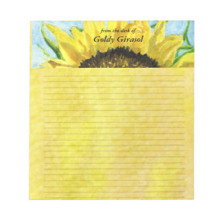 Sonnenblume 4 Wasserfarbe Notizblock