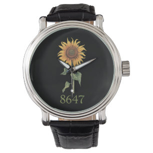 Sonnenblume 8647 86 47 Subtle Anti Trump Floral Bo Armbanduhr