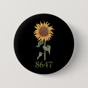 Sonnenblume 8647 86 47 Subtle Anti Trump Floral Bo Button