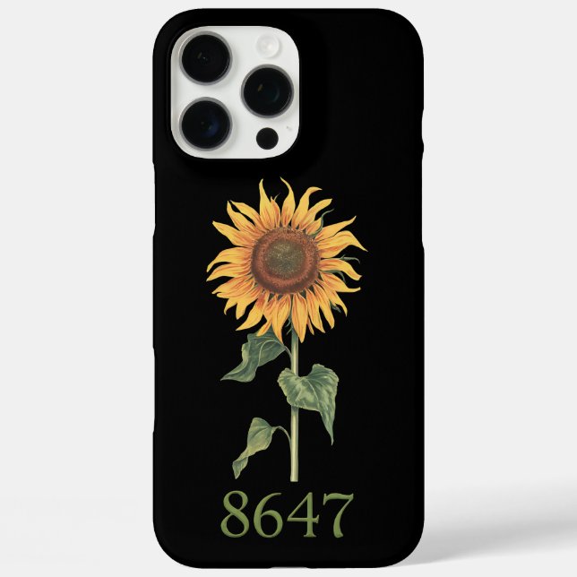 Sonnenblume 8647 86 47 Subtle Anti Trump Floral Bo Case-Mate iPhone Hülle (Rückseite)