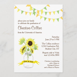 Sonnenblume-Abschluss-Einladung Einladung
