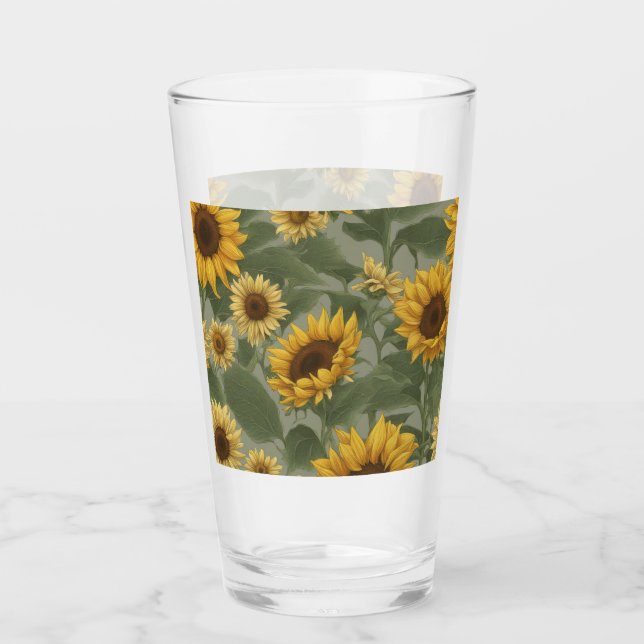 Sonnenblume Abstrakt #337 Glas (Vorderseite)