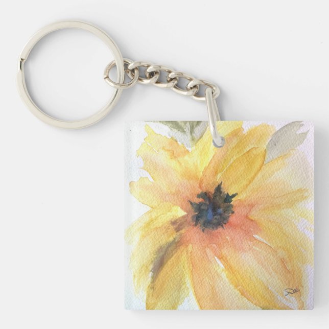 Sonnenblume Akryllischer Schlüsselanhänger (Vorderseite)