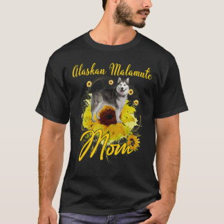 Sonnenblume Alaskan Malamute Mama Dog Mutter T-Shirt
