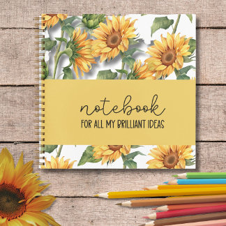 Sonnenblume "All My Brilliant Ideas" Notebook Notizbuch