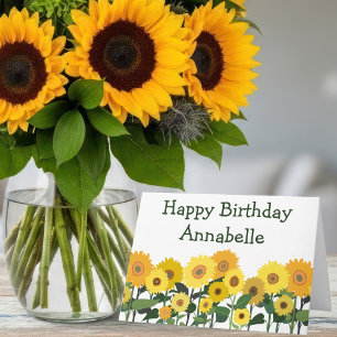 Sonnenblume Alles Gute zum Geburtstag Personalisie Karte