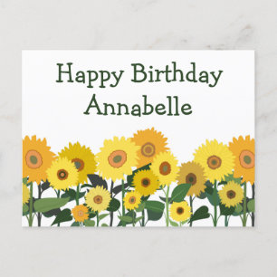 Sonnenblume Alles Gute zum Geburtstag Personalisie Postkarte