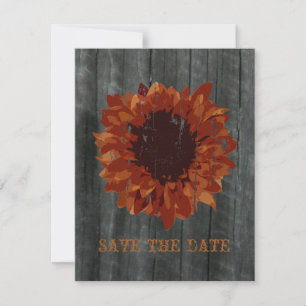 Sonnenblume & Altholz - Save-The-Date-Ankündigung Save The Date