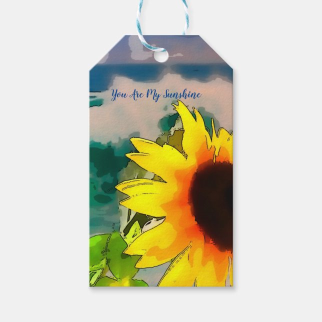 Sonnenblume am Strand du bist mein Sonnenschein Geschenkanhänger (Vorderseite)