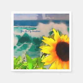 Sonnenblume am Strand du bist mein Sonnenschein Serviette