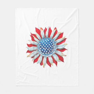 Sonnenblume American Flag 4. Juli Frauen Männer Me Fleecedecke