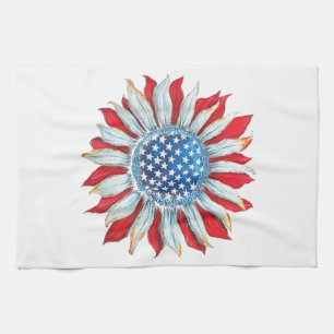 Sonnenblume American Flag 4. Juli Frauen Männer Me Geschirrtuch