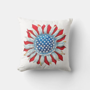 Sonnenblume American Flag 4. Juli Frauen Männer Me Kissen