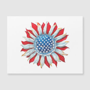 Sonnenblume American Flag 4. Juli Frauen Männer Me Magnetkarte