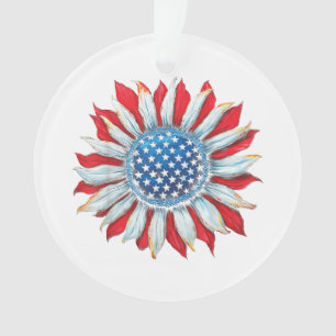 Sonnenblume American Flag 4. Juli Frauen Männer Me Ornament