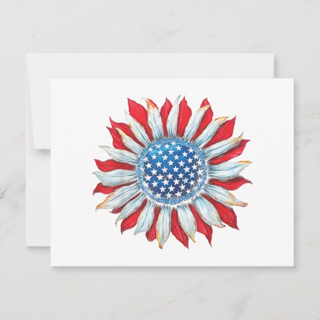 Sonnenblume American Flag 4. Juli Frauen Männer Me Save The Date (Vorderseite)