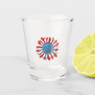 Sonnenblume American Flag 4. Juli Frauen Männer Me Schnapsglas