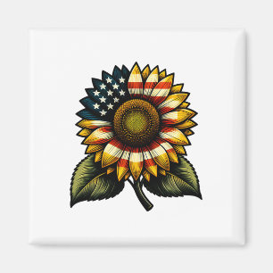 Sonnenblume American Flag Patriotic Niedlich Women Magnet