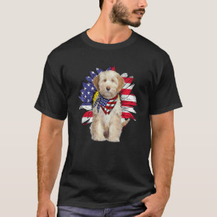 Sonnenblume Amerikanische Flagge Tibetischer Terri T-Shirt