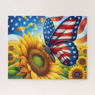 Sonnenblume Amerikanischer Schmetterling Puzzle