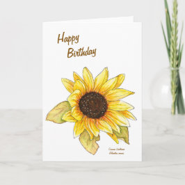 Sonnenblume Aquarell anpassbare Grußkarte Karte