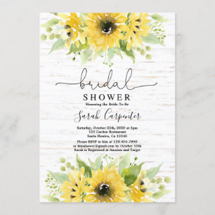 Sonnenblume Aquarell Brautdusche Einladung