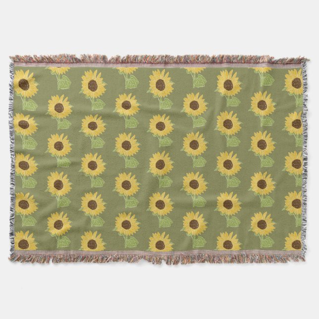 Sonnenblume Aquarell Decke (Vorderseite)