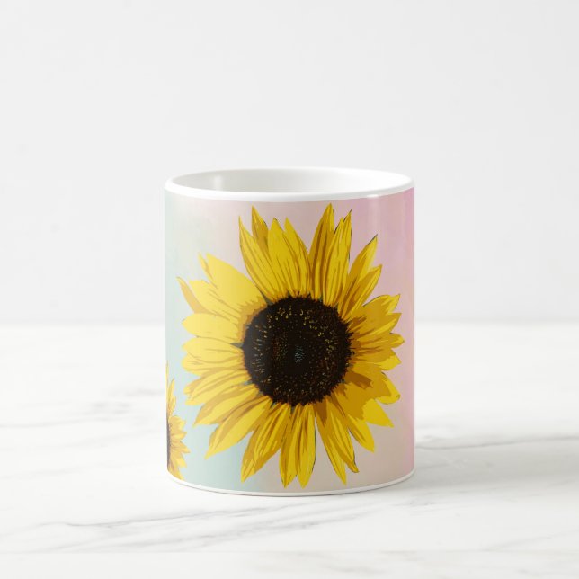 Sonnenblume-Aquarell Kaffeetasse (Mittel)