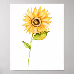 Sonnenblume-Aquarell-Malerei Poster