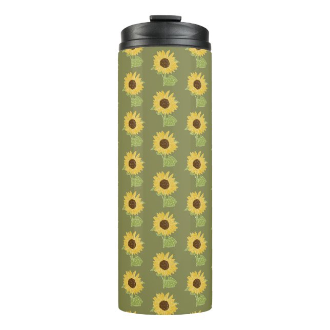 Sonnenblume Aquarell Thermosbecher (Vorderseite)