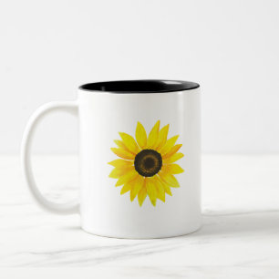 Sonnenblume-Aquarell Zweifarbige Tasse