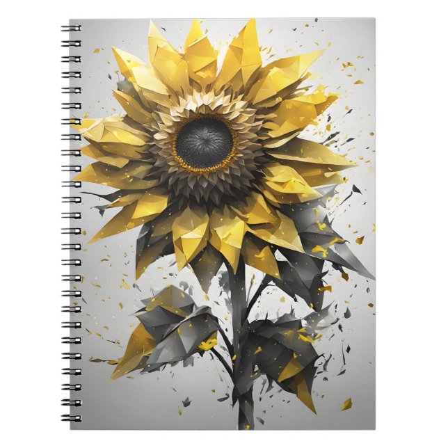 Sonnenblume - Aquarellblumen Notizblock (Vorderseite)