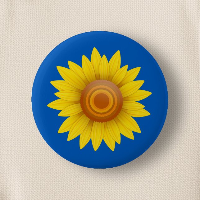 Sonnenblume auf blau button (Von Creator hochgeladen)