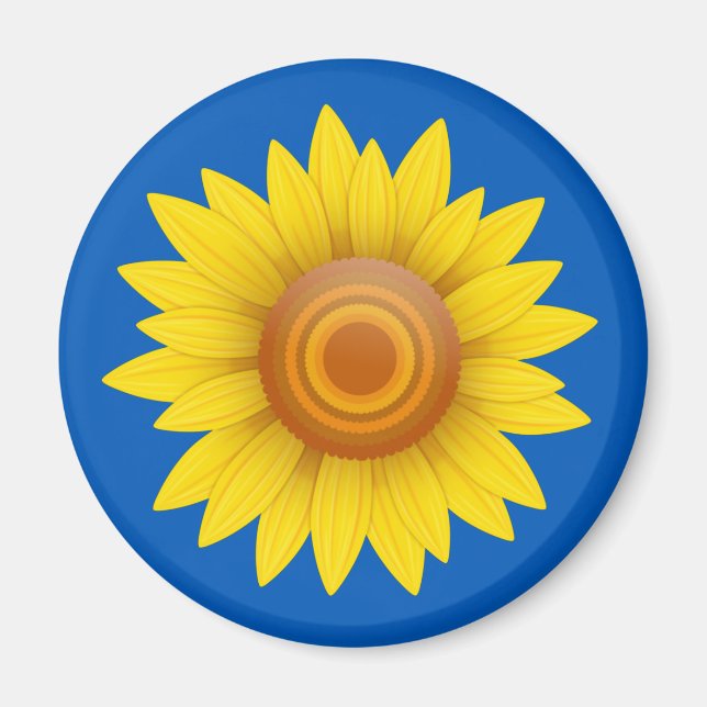 Sonnenblume auf blau magnet (Vorne)