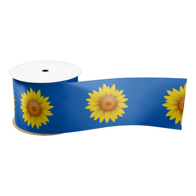 Sonnenblume auf blau satinband (Spule)
