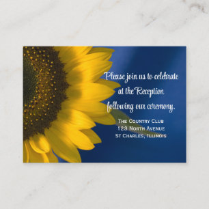 Sonnenblume auf Blue Wedding Reception Card Begleitkarte