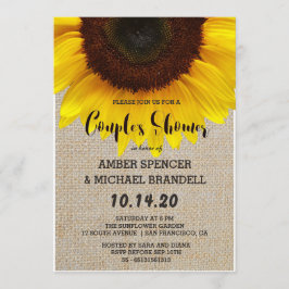 Sonnenblume auf Burlap Rustic Country Couple's Dus Einladung