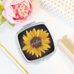 Sonnenblume auf dem rustikalen dunklen Individuell Taschenspiegel<br><div class="desc">Dieses rustikale Design zeichnet sich durch ein wunderschönes Aquarellbild mit bemalter Sonnenblume aus. Klicken Sie auf die Schaltfläche Anpassen, um mehr Flexibilität beim Verschieben/Skalieren der Bilder und Ändern des Textes zu erhalten! Variationen dieses Designs, zusätzliche Farben sowie koordinierende Produkte sind in unserem Shop, zazzle.com/store/doodlelulu verfügbar. Kontaktieren Sie uns, wenn Sie...</div>
