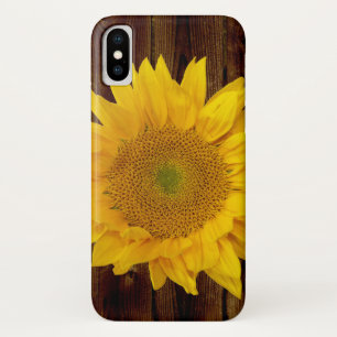 Sonnenblume auf dem Vintagen Land des Stallholzes iPhone X Hülle