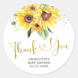 Sonnenblume auf dem Weg Baby Dusche Danke Sticker