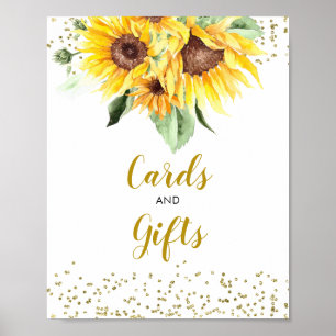 Sonnenblume auf dem Weg Babyduschkarten und Gesche Poster