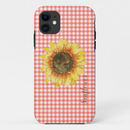 Sonnenblume auf Gingham Case-Mate iPhone Hülle