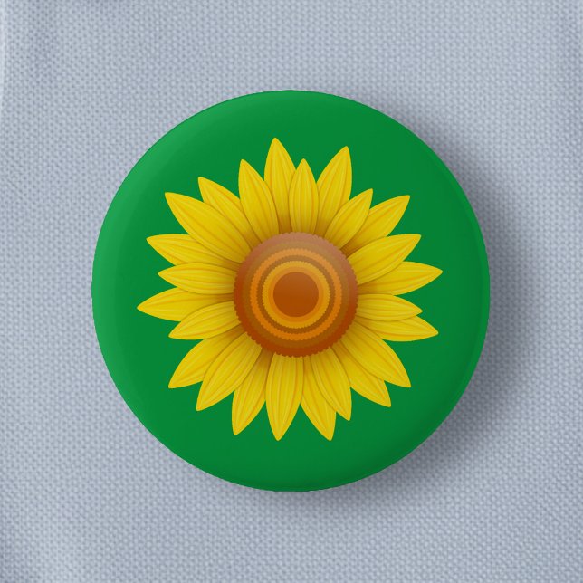 Sonnenblume auf Grün Button (Von Creator hochgeladen)